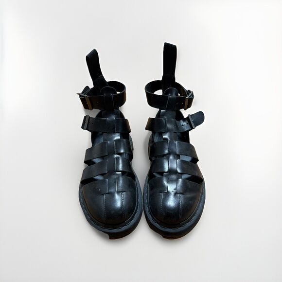 Dr. Martens Geraldo Strap Gladiator Sandal Black Leather Womens Size 5 Rare - Picture 1 of 7